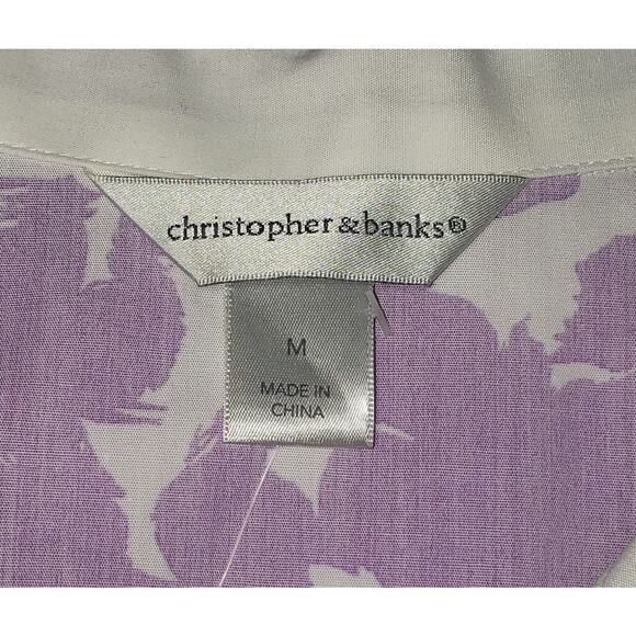 C.J. Banks Floral Button-Up Blouse M – Sleeveless Y2K Cottagecore Vibes - Picture 2 of 9